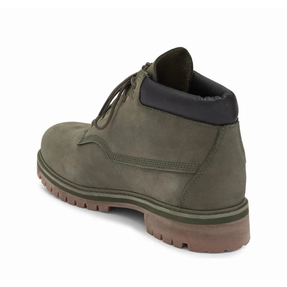 Mens 9 -Timberland Rockaway Mid LC Waterproof CH Dark Green Nubuck TB0A6F85E06
